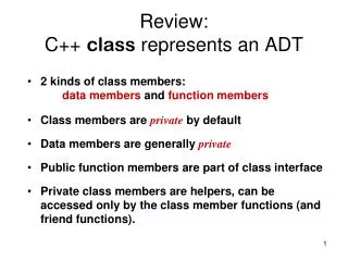 Review: C++ class represents an ADT