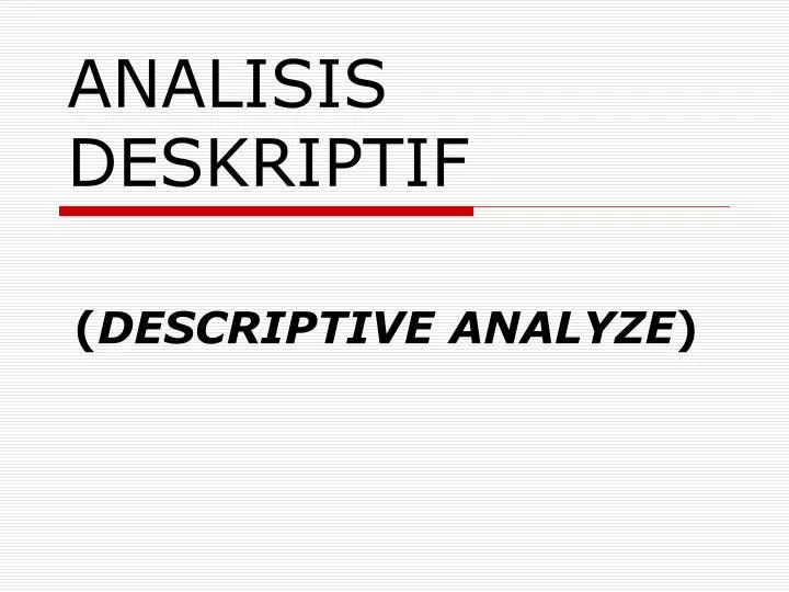 analisis deskriptif