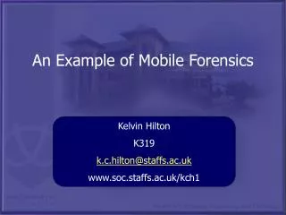 An Example of Mobile Forensics