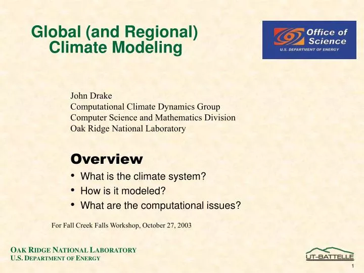 global and regional climate modeling