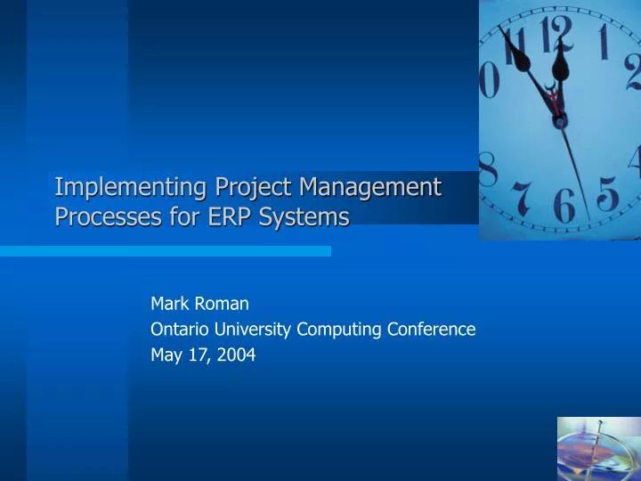 implementing project management processes for erp systems