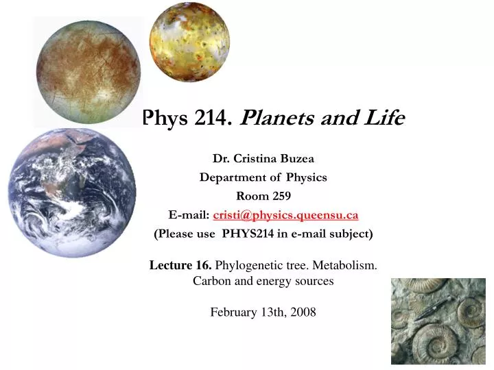 phys 214 planets and life