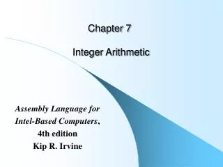 Chapter 7 Integer Arithmetic