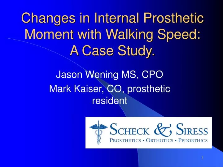 changes in internal prosthetic moment with walking speed a case study