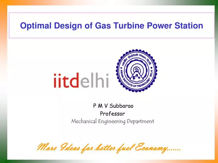 optimal design of gas turbine power station