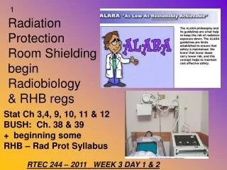 Radiation Protection Room Shielding begin Radiobiology &amp; RHB regs