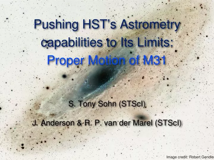 pushing hst s astrometry capabilities to its limits proper motion of m31