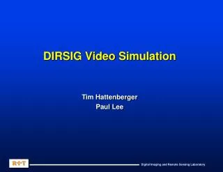 DIRSIG Video Simulation