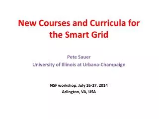 New Courses and Curricula for the Smart Grid