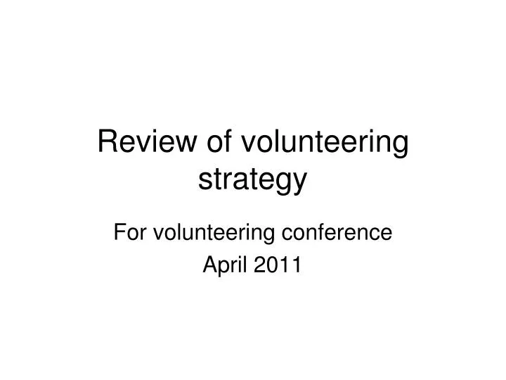 review of volunteering strategy