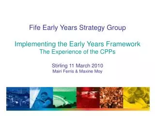 Fife Early Years Strategy Group Membership