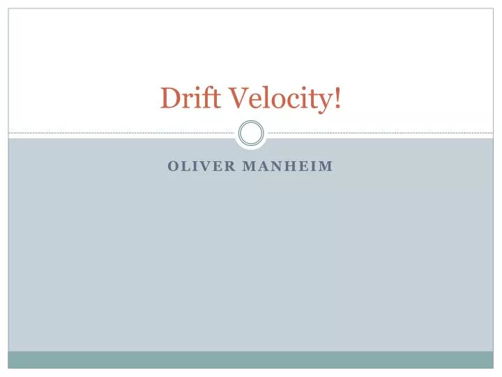 drift velocity