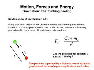 Motion, Forces and Energy Gravitation: That Sinking Feeling