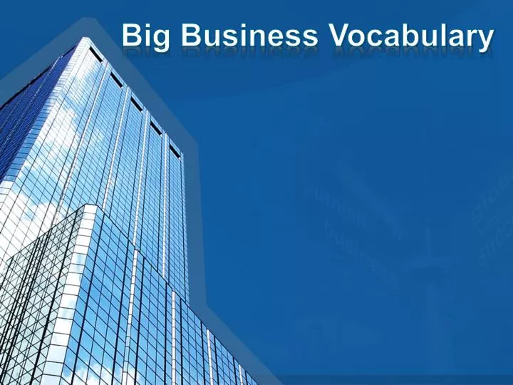 big business vocabulary