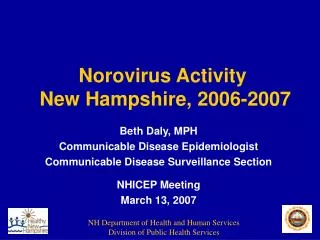 Norovirus Activity New Hampshire, 2006-2007