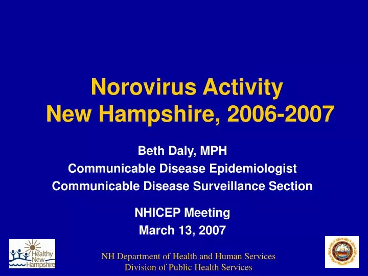 norovirus activity new hampshire 2006 2007