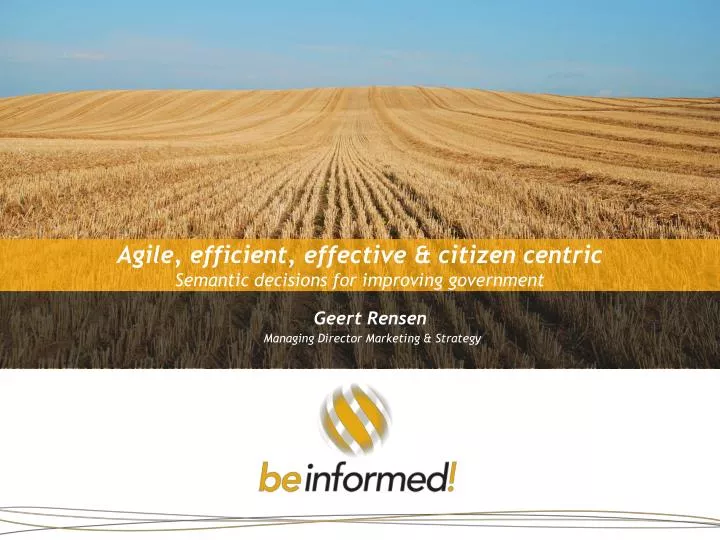 agile efficient effective citizen centric semantic decisions for improving government