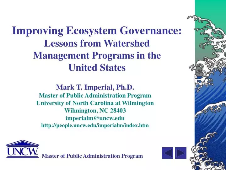 improving ecosystem governance lessons from watershed management programs in the united states