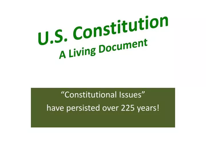 u s constitution a living document