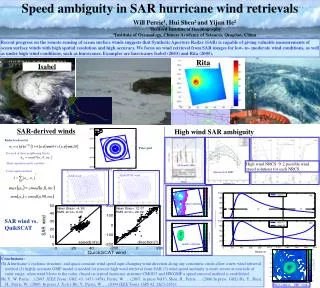 Speed ambiguity in SAR hurricane wind retrievals