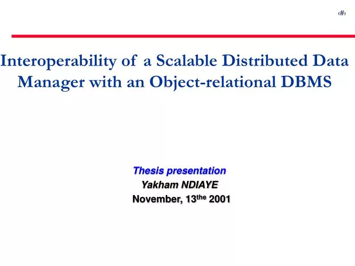 thesis presentation yakham ndiaye november 13 the 2001