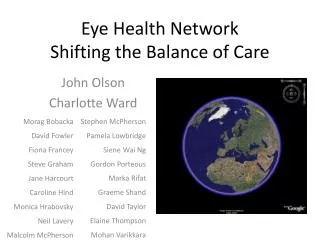 Eye Health Network Shifting the Balance of Care