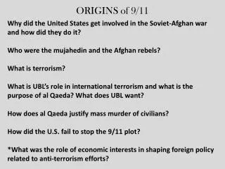 ORIGINS of 9/11