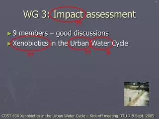 WG 3: Impact assessment
