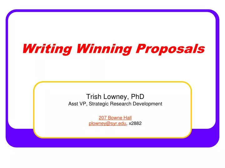 writing winning proposals