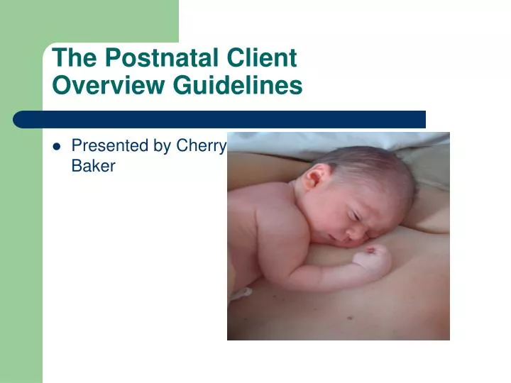 the postnatal client overview guidelines