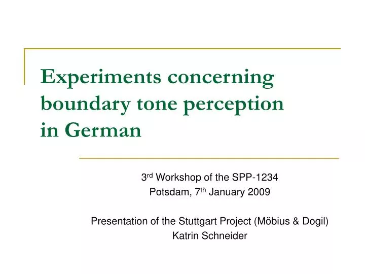 experiments concerning boundary tone perception in german