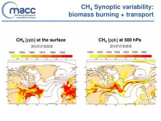 CH 4 Synoptic variability: biomass burning + transport