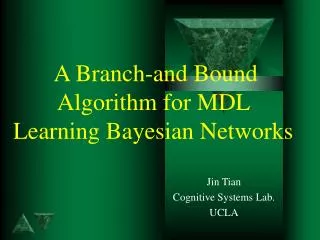 A Branch-and Bound Algorithm for MDL Learning Bayesian Networks