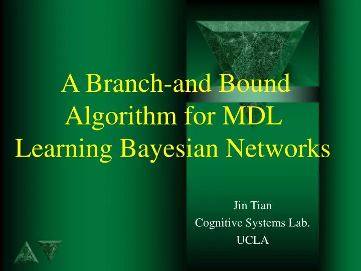 a branch and bound algorithm for mdl learning bayesian networks