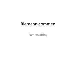 Riemann-sommen