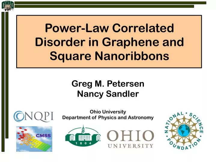 power law correlated disorder in graphene and square nanoribbons