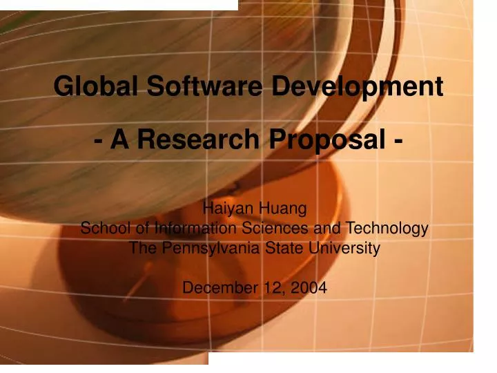 global software development a research proposal