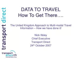 DATA TO TRAVEL How To Get There….
