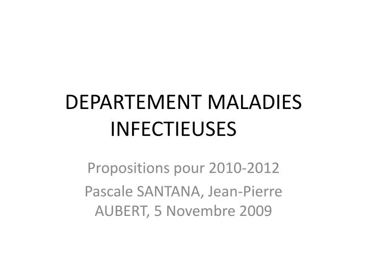 departement maladies infectieuses