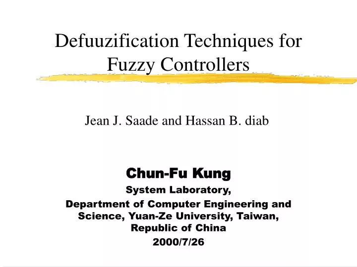 defuuzification techniques for fuzzy controllers
