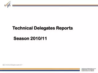 Technical Delegates Reports Season 2010/11
