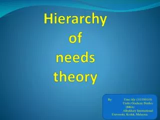 Hierarchy of needs theory
