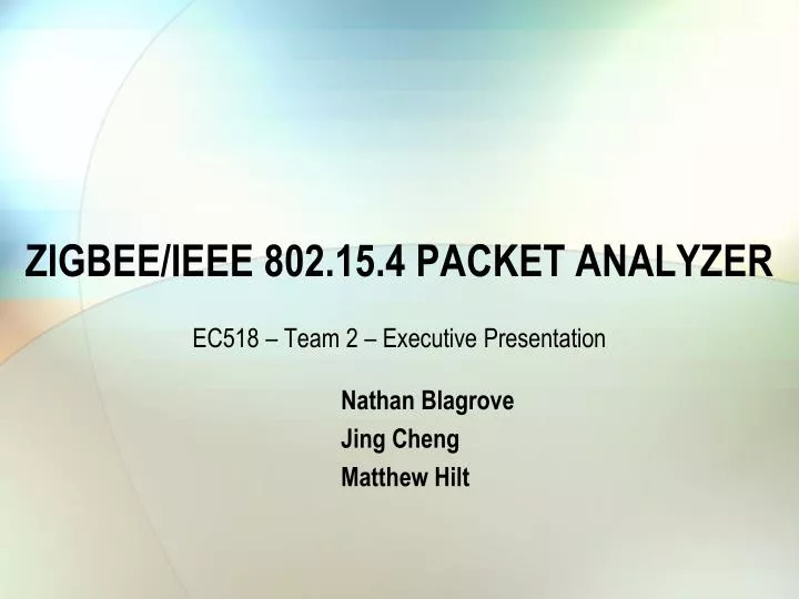 zigbee ieee 802 15 4 packet analyzer