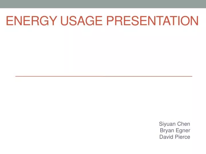 energy usage presentation