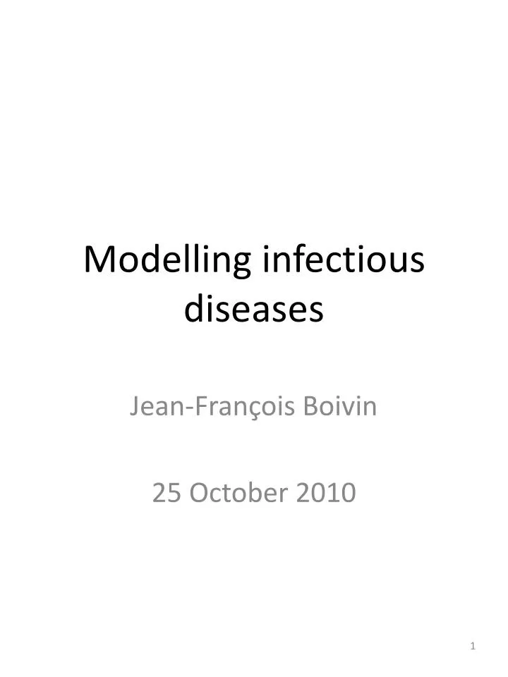 modelling infectious diseases