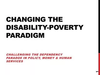 Changing the disability-poverty paradigm