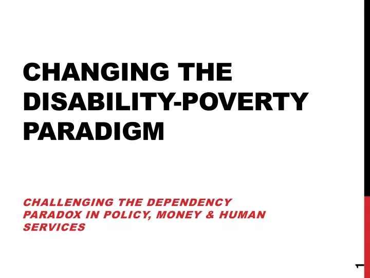 changing the disability poverty paradigm