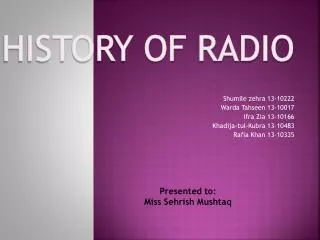 History of Radio