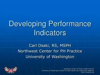 Developing Performance Indicators