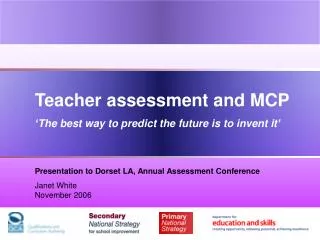 Teacher assessment and MCP ‘The best way to predict the future is to invent it’
